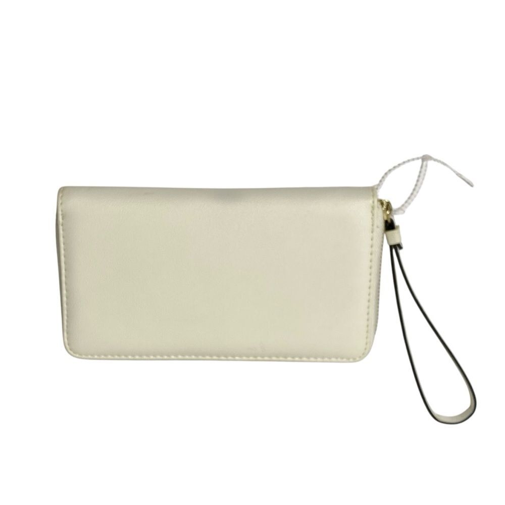 NWOT Time & Tru Women's White Faux Leather Wallet / Wristlet / Clutch